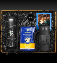 Kişiye Özel Çelik Termos & French Press & 250 Gram Tchibo Proffesional Special Filtre Kahve & Kişiye Özel Çerçeve Hediye Seti