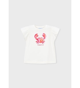 Mayoral Kız Çocuk Baskılı Tshirt Beyaz