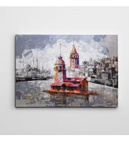 Galata ve Kız Kulesi Kanvas Tablo