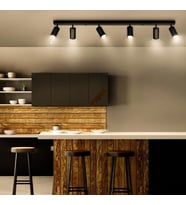 RİOLIGHT MODERN SİYAH HAREKETLİ BAŞLIK 6XGU10 LED SIRALI SPOT AVİZE(AMPÜL DAHİL)UZUNLUK:120CM