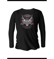 Devil Baskılı Uzun Kollu Bisiklet Yaka Erkek Siyah T-Shirt