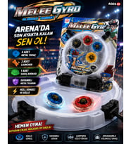 MeleeGyro 4’lü Metal Beyblade Arena Seti 4 Topaç 2 Fırlatıcı