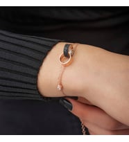 Gümüş Rose İç İçe Geçmiş Halka Bileklik