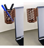 3D Baskı Monitor Kalemlik - Petek Desenli Laptop Kenar Altıgen Kalemlik-Kahverengi