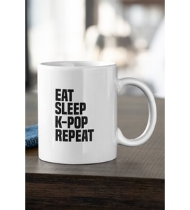 Eat Sleep K-POP Repeat Baskılı Kupa Bardak