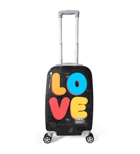 CORAL HIGH 16558 RENKLİ LOVE DESENLİ KABİN BOY (50cm) VALİZ