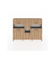 Arges Dolap 14 Raflı 10 Kapaklı 220x30x163 Çam-Çam/Antrasit