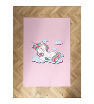 MEKTA HOME BEBEK VE ÇOCUK ODASI Bulutlu Unicorn Desenli Halı