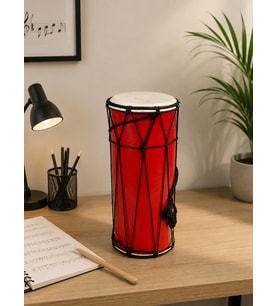 Ahşap Silindir Çift Taraflı Darbuka Ritim Davulu Dekoratif Müzik Aleti