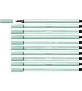 Stabilo Keçe Uçlu Boya Kalemi 1 MM Buz Yeşili Keçeli Kalem (10 Lu Paket) (Karışık)