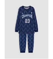 LCW Kids Lacivert Bisiklet Yaka Erkek Çocuk Pijama Takımı