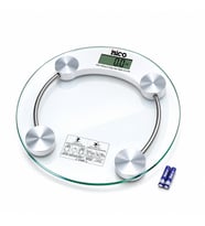 DİJİTAL - PİLLİ YUVARLAK BANYO BASKÜL TERAZİ TARTI LCD EKRAN 180KG/0.1G 30X30CM İ11-026 (5668)