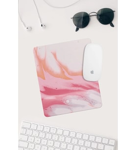 Pembe Turuncu Desenli Bilek Destekli Dikdörtgen Mouse Pad Mouse Altlığı.