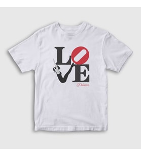 Presmono Unisex Çocuk Beyaz Love Hediye Pilates T-Shirt 511712tt