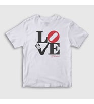 Presmono Unisex Çocuk Beyaz Love Hediye Pilates T-Shirt 511712tt