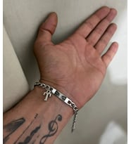 Harf Charmlı Göz Baskılı Bileklik - Kişiye Özel Tasarımlı