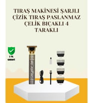 Şarjlı Titanyum Bıçaklı Saç ve Sakal Kesme Makinesi