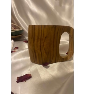 Kuksa Ahşap Rengi Tahta Bardak Kupa (KAHVE)