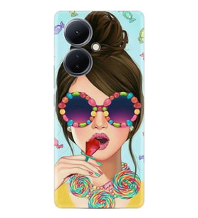 Vivo V29 Lite Kılıf Resimli Desenli Baskılı Silikon Sugar and Woman 1418