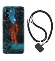 Vivo Y15S Y32 Y33S Y51 Y53S Kılıf Boyun Askılı Silikon Astronot Smoke 1769