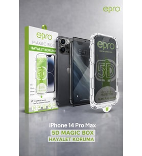 epro iPhone 14 Pro Max 5D Magic Box Hayalet Koruma Ekran Koruyucu ve Kılıf Seti