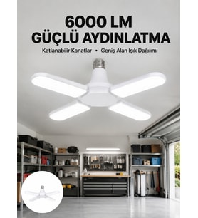 Enerji Tasarruflu LED Ampül 60 Watt 4 Kollu Beyaz Işık Yeni Nesil