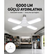 Enerji Tasarruflu LED Ampül 60 Watt 4 Kollu Beyaz Işık Yeni Nesil
