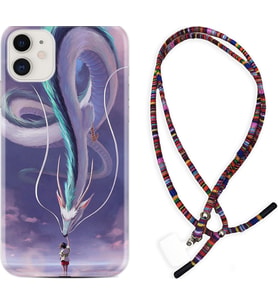 Apple iPhone 11 12 13 Mini Kılıf Boyun Asklı Rasta Silikon Kız ve Ejderha 1742