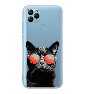 PrintiFy General Mobile GM 21 ile Uyumlu Kedi 3 Kamera Korumalı Şeffaf Kılıf
