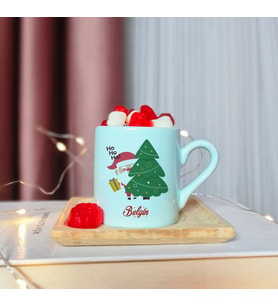 Noel Baba Tasarımlı Kişiye Özel Yeşil Türk Kahvesi Fincanı
