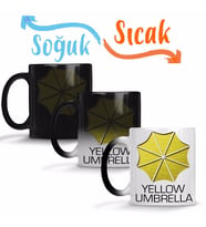Yellow Umbrella Sihirli Kupa Bardak Porselen