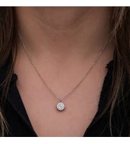 Minimal Yuvarlak Anturaj Zirkon Taşlı  925 Ayar Gümüş Kadın Kolye