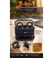 4 Kulaklıklı Kablosuz Bluetooth Kulaklık Klipsli Ve Kulak İçi Kullanım 2’si 1 Arada Hi Fi Yüksek Ses