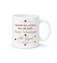 İsme Özel Hayat Arkadaşım Yazılı Kupa Bardak Özel Tasarım Hediye