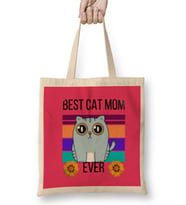 Cat Mom Mothers Day Gifts Best CAT MOM ever Funny gifts Bez Çanta Uzun Saplı