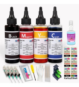 Canon PG-46, CL-56 Kartuş Uyumlu Forprint Dolum Seti 4X100ml (Çok Renkli)