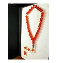 SEVGİLİYE ÖZEL HEDİYE SIKMA ÇUBUK KEHRİBAR TESBİH KÜRE KESİM KIRMIZI RENKLİ H-1169. (Çok Renkli)