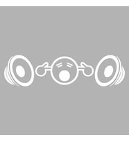 Yüksek Müzik Araba Sticker siyah 22x5 CM (Beyaz)