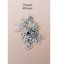 Oya Abiye Bileklik Kolye Pleksi Metalik Plastik Pul Gümüş Renk 24 gram 105 adet - BNC561