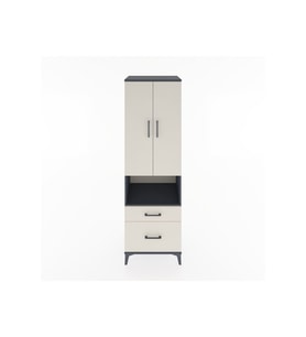 Hyperion Dolap 4 Raflı 2 Çekmeceli 2 Kapaklı 60x44x195 Antrasit-Aytaşı