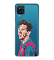 Samsung Galaxy M22 Uyumlu Lionel Messi Tasarımlı Şeffaf Telefon Kılıfı