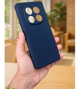 Xiaomi Redmi Note 14 Pro Plus Kılıf Lansman Kamera Korumalı içi Kadife Yumuşak Renkli Süet Silikon (Lacivert)
