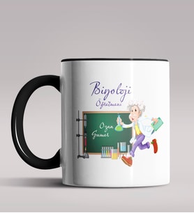Kişiye Özel Biyoloji Öğretmeni Tasarımlı Siyah Renk Kupa Bardak 4 (Siyah)