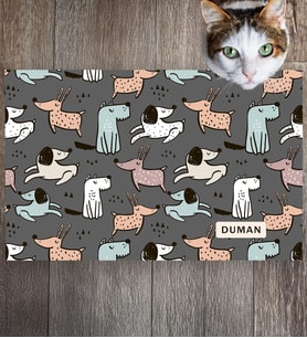 Monnhein Pet Mat – Kişiselleştirilebilir Kaymaz Mama Altlığı, 50x35 cm
