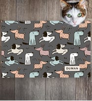 Monnhein Pet Mat – Kişiselleştirilebilir Kaymaz Mama Altlığı, 50x35 cm