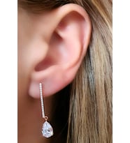SKY DIAMOND gümüş damla rose küpe