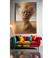 KUM FIRTINASI GİBİ KADIN V1 Ev Duvar Salon Güzellik Salonu Ofis Dükkan Dekarasyon Kanvas Tablo (Çok Renkli)