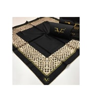 Ekose Desen Black Seri Twill Eşarp Eşarp Askısı ile Birlikte 90x90 cm KEMİK-90x9