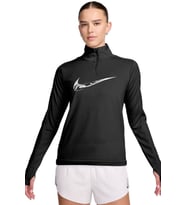 Nike Dri Fit Big Swoosh 1/4 Zip Training Runnig Sweatshirt Koşu Antrenman üstü Siyah
