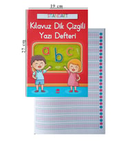 Güzel Yazı Defteri A4 Boy 19x27 cm Kılavuz Dik Çizgili 24 Yaprak 1 Adet Standart Dik Çizgili Yazı Defteri Dik Temel Harflerle 1. Sınıf (Çok Renkli)